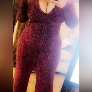 Purple glitter romper